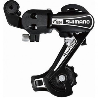 Переключатель задний SHIMANO TOURNEY, TY21-B, GS, 6 скоростей, крепление на ось, черный, без упаковки