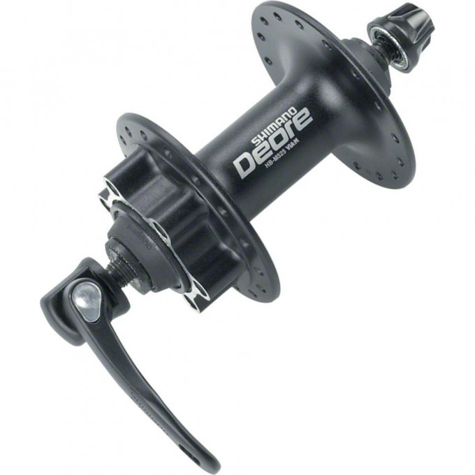 Втулка передняя SHIMANO DEORE, M525A, 36 ОТВ, QR, 6-БОЛТ, ЦВ. ЧЕРНЫЙ EHBM525AALS Втулка передняя SHIMANO DEORE, M525A, 36 ОТВ, QR, 6-БОЛТ, ЦВ. ЧЕРНЫЙ EHBM525AALS