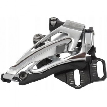 Переключатель передний SHIMANO DEORE, M4100-M, SIDE-SWING, на хомут 34,9(с адаптером 28,6/31,8), для 2x10 скоростей, угол:64-